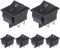 VEXUNGA Interruptor Basculante 16A 250VAC 20A 125VAC Interruptores Conmutador 2Posiciones 4Pines ON-OFF DPST Pulsador Negro (Paquete de 6)