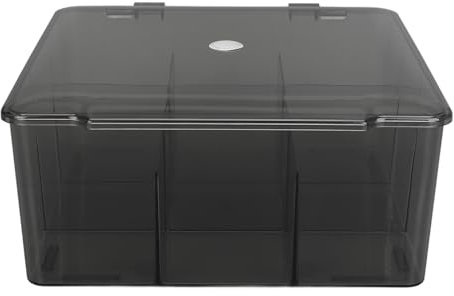 HUSHUI Flip Grids Storage Box,Large Capacity Dustproof Easy Access Skincare Samples Organizer Case for Contact Lenses (Light Gray)