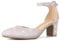 PIZZ ANNU Womens Court Shoes Block Heel Closed Toe Elegant Wedding Pumps for Bride Ankle Strap Ladies Mary Jane Sandals Rose Gold Size 6