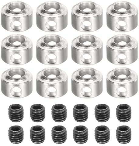 sourcing map 12Pcs RC Airplane Landing Gear Stopper 304 Stainless Steel 4.1mm(0.16) Plane Wheel Collar for RC Airplane Model Remote Aircraft