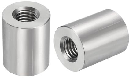QUARKZMAN 4pz M10 Rotondo Connettore Dadi 304 Acciaio Inox Dado Accoppiatore 25mm/0,98 Lunghezza Manicotto Asta Barra Perno Dado per Staffa M10x25x20mm