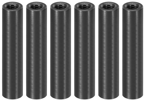 PATIKIL 6 Stk M3 Distanzhülsen Aluminium Abstandshalter 3mm ID x 5mm OD x 25mm L Unterlegscheiben Rund Gewindeabstandshülsen für Schrauben Bolzen für PCB Mainboard RC Auto Drohnen Schwarz