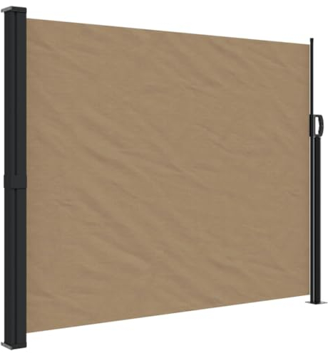 vidaXL Auvent latéral rétractable Taupe 160x600 cm, écran d’intimité de Jardin, Brise-Vue de Balcon, écran d'extérieur, Brise-Vue d'extérieur