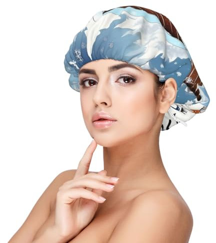XZDCAL Winter Fawn Satin Schlafmütze für Erwachsene - weich, zum Haarschutz und Styling, Schwarz, Schwarz, Einheitsgr��e