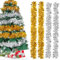 Lametta Girlande Weihnachten Silber & Gold,Metallisch Girlande Weihnachtsbaum,4 Stück Glänzend Weihnachtsgirlande,Weihnachtsbaumschmuck Girlande,Lamettergirlande,Festliches Lamettaa Dekoration