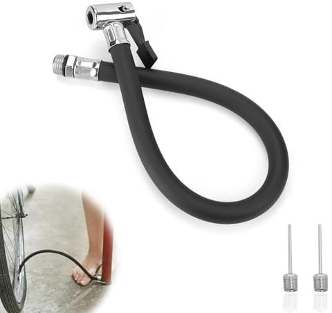 HJIAMA Reifenfüller Schlauch, 36,5 cm Kompressor Schlauch, mit Aufblasnadel, Ersatzschlauch für Luftpumpe, für Luftpumpen, Kompressoren, Reifenfüller