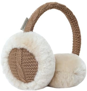 MGGMOKAY Ohrwärmer für Männer & Frauen,Klassische Wool Unisex Winter Ohrenschützer,Kamel