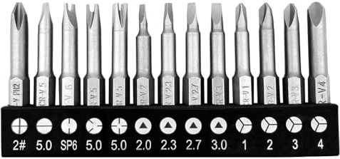 Saipor 13pcs 50mm Magnetic Special Shape Screwdriver Bit Set (Phillips, Slotted, Spanner, Y-Type, Triangle, Inner Cross, 3-Points) 1/4 Inch Hex Shank for Power Screwdriver Drill Impact Driver
