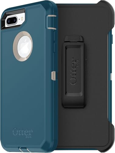 OtterBox iPhone 8 Plus & iPhone 7 Plus (Only) - Defender Series Case - Big Sur (Pale Beige/Corsair) - Rugged & Durable - with Port Protection - Holster Clip Included - Non-Retail Packaging