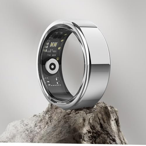 DEKELIFE 2024 Neu Smart Ring Herren Damen, Fitness Ring Tracker Gesundheitsring mit Herzfrequenz, SpO2, Schlaftracker, 100+ Sportmodi IP68 Wasserdicht Smartringe für Android und iOS, Size 9, Silber