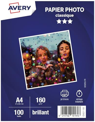 Avery - 100 Blatt Fotopapier glänzend A4-160g/m² Inkjet