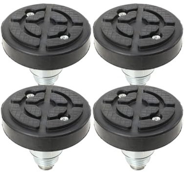 CDZHLTG 4 Stück Universelle wagenheber Gummiauflage rutschfest Gummipad Gummiteller Drehteller Tragarmteller für Hebebühne Ausdrehbar Aufnahme Ø50mm