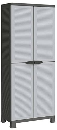 HETFTJN Mobile Basso Armadio da Esterno Armadio Garage Credenza Cucina Alta - Armadietto in Plastica 68x39x171,5 cm per Camera Da Letto Soggiorno Sala Studio Camera Di Servizio