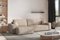 Kaiser Möbel - Ecksofa mit Schlaffunktion - Big Sofa - 274 x 142 cm - Cord Stoff, L Form, XXL, mit Bettkasten - Große Liegefläche 230 x 140 cm - Eckcouch, Wohnlandschaft - Best XL Links, Dunkelbeige