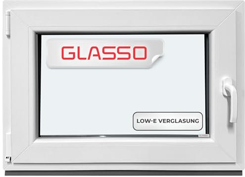 Cristal Ventana de 100 x 80 cm, triple acristalamiento, ventana de plástico de 76 mm, perfil DIN izquierdo, ancho x alto: 1000 x 800 mm, ideal para todas las zonas de estar, cobertizo de jardín