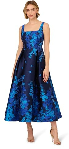 Adrianna Papell Womens Border Jacquard Dress