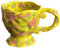 Hbbgdiy Taza de flores de cerámica de 400 ml con asa, taza de café de té floral creativa para la oficina en casa Juego de regalos de tazas lindas