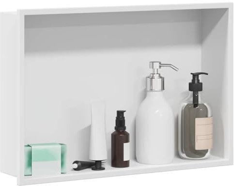 vidaXL Niche de Douche Blanc 45 x 30 x 9,5 cm Acier Inoxydable
