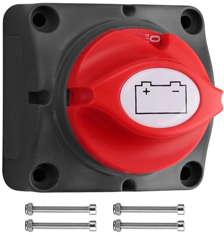 ALLmeter Battery Selector Switch,12-48V DC 275A Heavy Duty Marine Disconnect Master Cutoff Switches Isolator,IP54 Waterproof 4 Position for RV,Boat,Truck,Car,Off-Road Vehicles