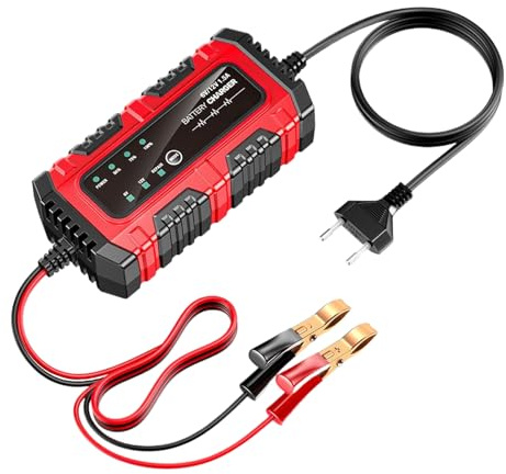 Mantenitore Batteria Carica Batterie,Caricabatterie 1.5A 6V/12V a Ricarica Lenta | Manutentore Automatico Per Auto Barca Moto Marina,per Cicli Moto Camion