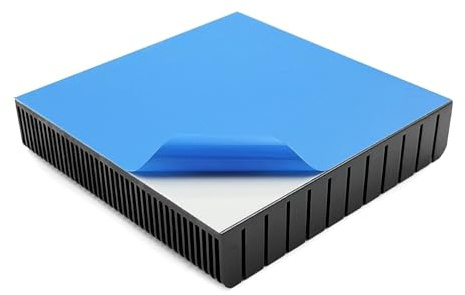 Awxlumv 100mm Large Heatsink Aluminum 3.94x3.94x0.79 Inch / 100x100x20mm + Thermal Conductive Adhesive Tape, Square Heat Sink Cooling for Router Cooling Base and Power Supply IC Graphics Card Memory