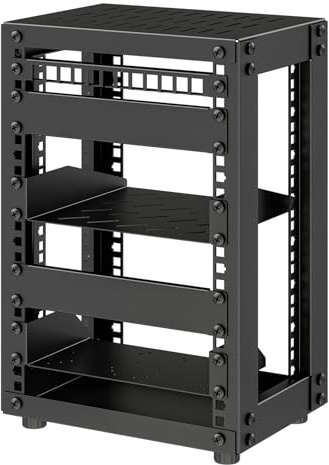 8U Serverschrank, 10 Zoll Mini Server Rack für Netzwerk, Server, A/V-Geräte und DIY-Projekte, 7,87 Zoll Tiefe, Schwarz