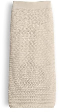 OPUS Damen Midirock | Lang Geschnittener Bleistiftrock in Häkeloptik Natural Glaze, 38