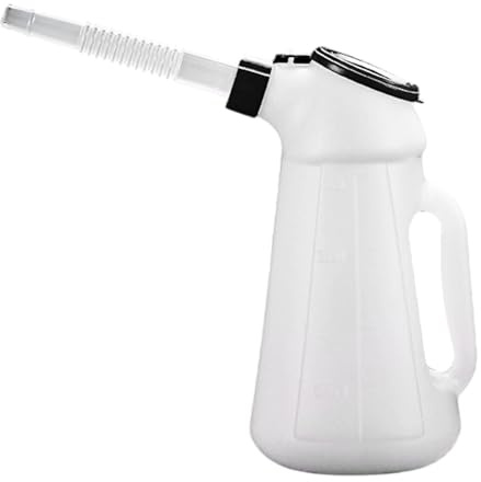 Gitohoni Ölkanne mit Dosierauslauf Messbehälter für Ölkrug mit Staubschutzkappe Aus Hochwertigem für Garage Haushaltsmaschine Fahrzeug, 5l 34 cm
