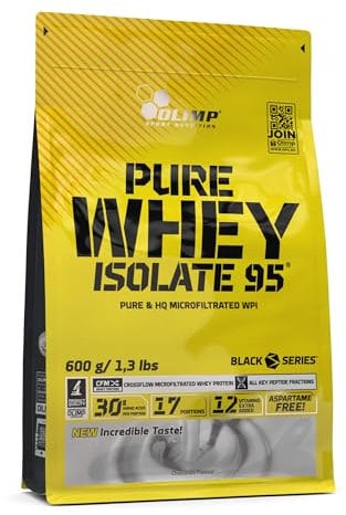 OLIMP SPORT NUTRITION Olimp Pure Whey Isolate 95 Proteinpulver - Premium Molkenprotein-Isolat, Reich an Aminosäuren & Vitaminen, Unterstützt den Muskelaufbau, 600g, Schokolade