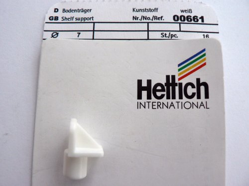 Hettich Bodenträger mit Zapfen weiß, Ø 7 mm, 16 Stück, Artikelnr. 661