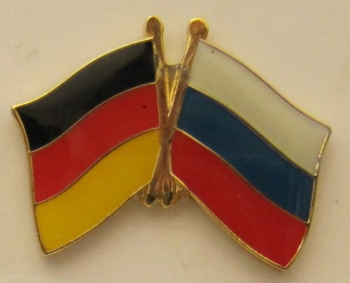 Buddel-Bini Versand Russland/Deutschland Freundschafts Pin Anstecker Flagge Fahne Nationalflagge Doppelpin Flaggenpin Badge Button Flaggen Clip Anstecknadel