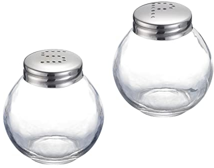 Westmark Salière et Poivrière, Set de 2, Capacité : env. 50 ml, Verre/Acier Inoxydable, Roma, Argent/Transparent, 654622E1