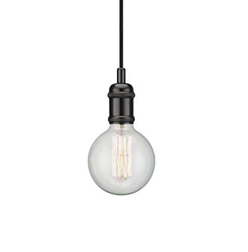 Nordlux Avra 84800003 Pendelleuchte LED E27 60W Schwarz, Schwarz/Chrom, 7.5 x Ø5Cm