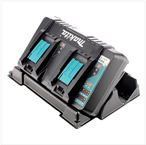 Makita DC 18 RD ZE Ladegerät 7.2V - 18V für 2 Li-Ion Akkus - 2-fach Ladegerät mit Einlage