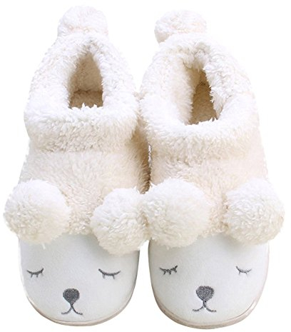 Einhorn Kuschel Hausschuhe Unicorn Plüsch Schuhe Puschen rutschfest Weiß EU 39-40