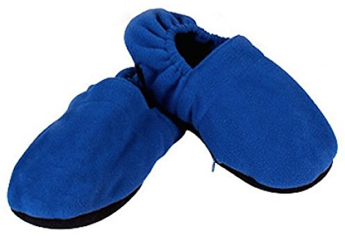 INNOVAGOODS Idée cadeau détente pantoufles chaussons chauffants micro ondes (BLEU)