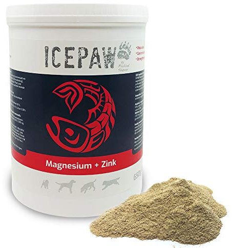 ICEPAW Magnesium + Zink Ergänzungsfuttermittel für Hunde, 1 Dose (650 g)