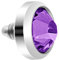 Piercingfaktor Dermal Anchor Piercing Skin Diver Anker Aufsatz Kugel Aufsatzkugel Ball Flach Stecker mit Strass Stein Kristall 4mm Silber Lila
