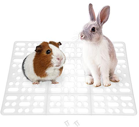 Kaninchenmatte Nagerteppich Nagermatte Kaninchenkäfig Matte Kunststoff Füße Pad für Kaninchen Meerschweinchen Hamster Käfig(Weiß)