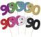 Large Number 90 Glitter Cake Topper (Black Glitter)