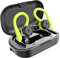 APEKX Auriculares Bluetooth True inalámbricos con Estuche de Carga IPX7 Sonido estéreo a Prueba de Agua Micrófono Incorporado intrauditivos Bajos Profundos para Deportes Correr Verde