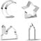 Mubarak Cookie Cutter Islamic Eid Ramadan - Moon Crescent Star Mosque Dome - 4 Piece Stainless Steel Set