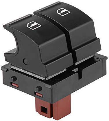Interruptor de Ventana, Esenlong Control de Ventana eléctrica Botón Interruptor de Botón de Ventana de Energía de Control Eléctrico para Skoda Octavia Fabia 2 Roomster 1Z0959858 Negro