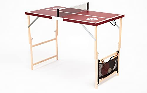 DISH TENNIS Mini Tischtennisplatte inkl Netz | Burgundy