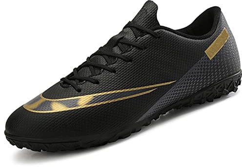 VTASQ Fussballschuhe Kinder Fußballschuhe Jungen Low Top Professional Athletics Trainingsschuhe Outdoor Sportschueh Teens Football Schuhe für Unisex-Kinder Schwarz 39EU