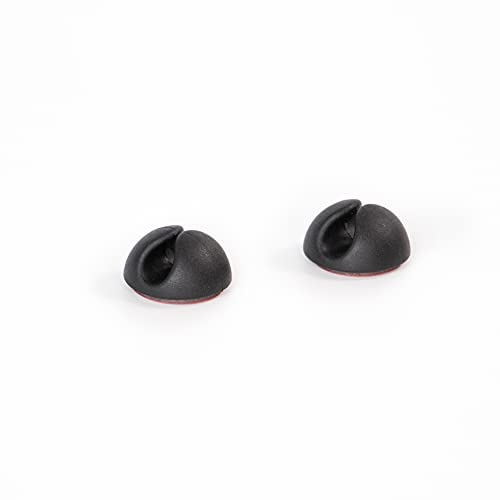 Hicab 20x Kabelhalter für 1 Kabel, schwarz. Hochwertiges Klebepad von 3M. Paket aus Kabelclips für saubere Kabelführung.