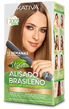 KATIVA Kit Alisado Brasileño Vegano - Tratamiento Alisado Profesional En Casa - Hasta 12 Semanas De Duración - Alisado Keratina Vegetal - Sin Formol, color Verde