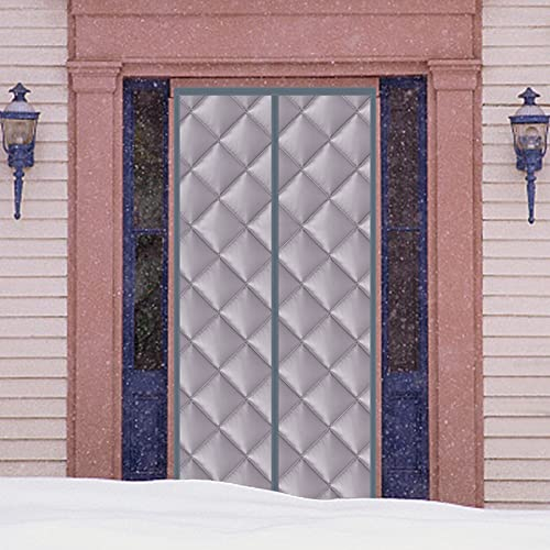 Redfire Wärmeschutzvorhang Tür HäNde Frei Wärmeschutzvorhang Fenster Wasserdicht Thermischisolierter Türvorhang Oxford-Tuch Full Frame für Küche 110×210CM, Grau