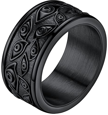 FaithHeart Herren Damen ägyptischer Auge von Horus Spinnerring Gottes Auge drehbarer Fingerring in Ringgröße 59 Meditations Fingerring mit Geschenkebox für Damen Herren