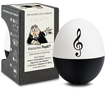Klassisches PiepEi - Singende Eieruhr zum Mitkochen - Eierkocher | Zusammen mit den Eiern kochen: Spielt für weich, mittel & hart eine Melodie - Lustiger & funktionaler Eggtimer - Musik Kochei